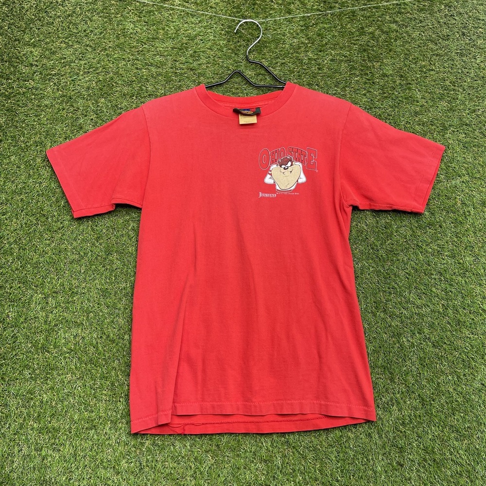 Vintage Ohio State Buckeyes Shirt Mens Small Red NCAA Football Cartoon Tee 90s